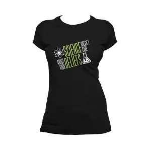 Weird Science Science Doesn't Care Official Women's T-shirt (Black)