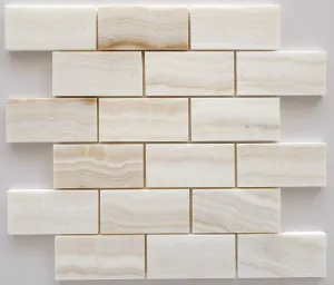White Onyx Subway Polished Tiles on 12x12 sheet 4x4 Sample of 2x4