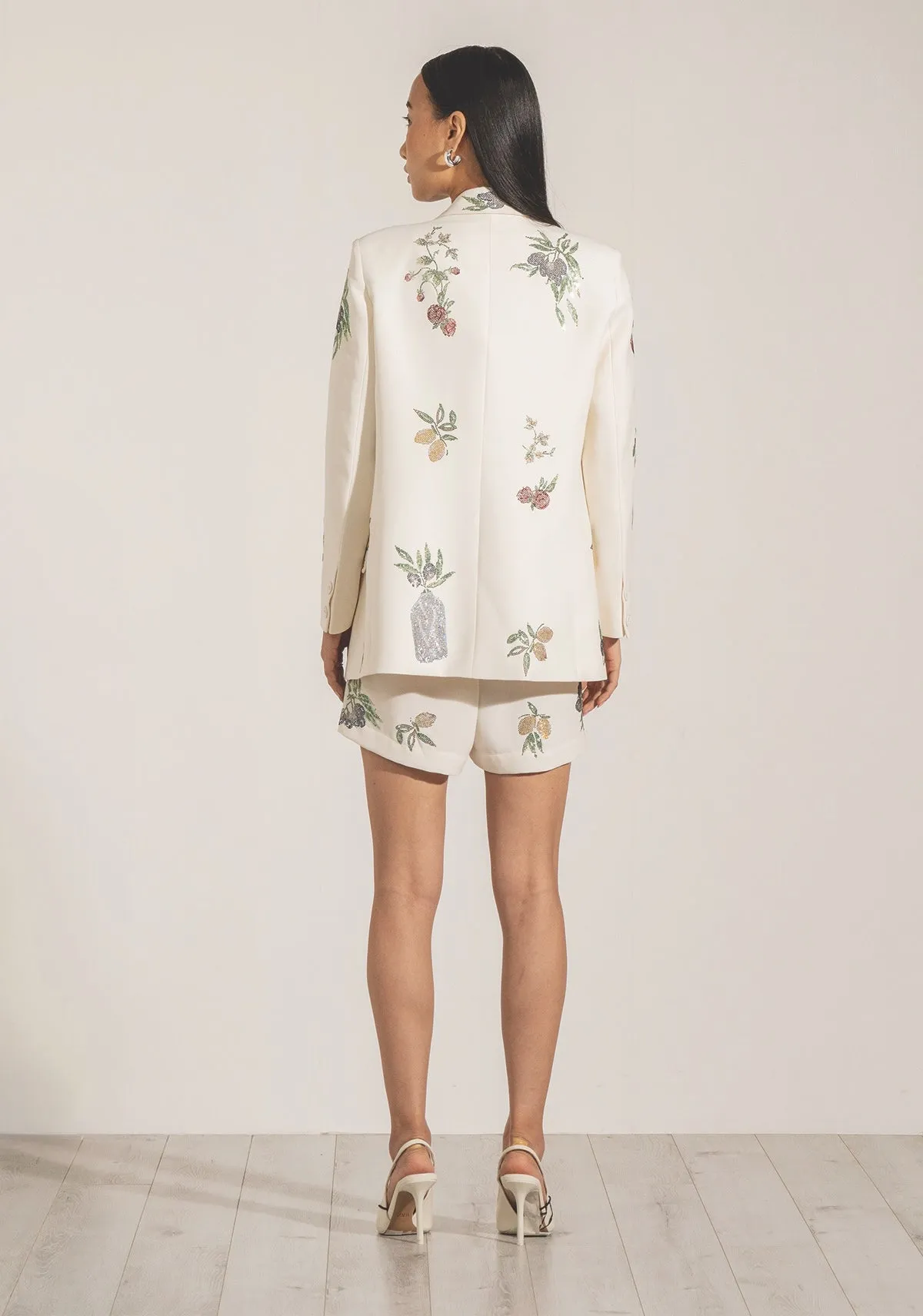 Willow ivory collar jacket and shorts set