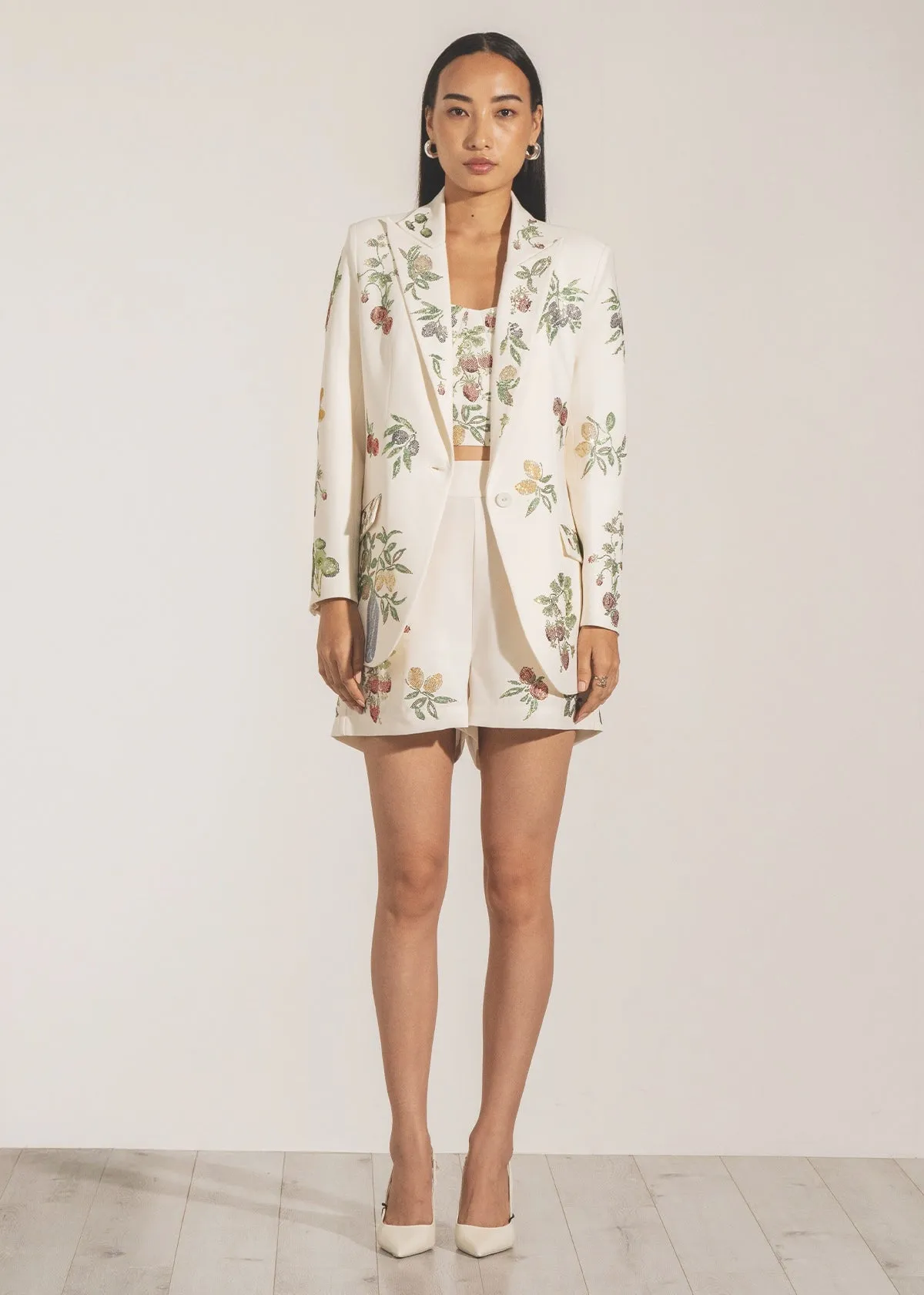 Willow ivory collar jacket and shorts set