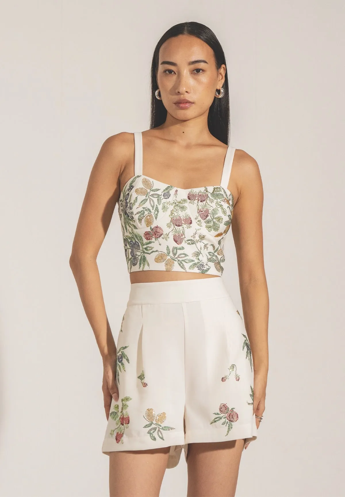 Willow ivory collar jacket and shorts set