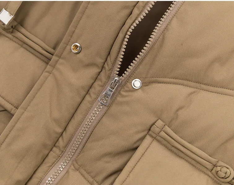 Windproof and Stain-Resistant Quilted Puffer Jacket for Women