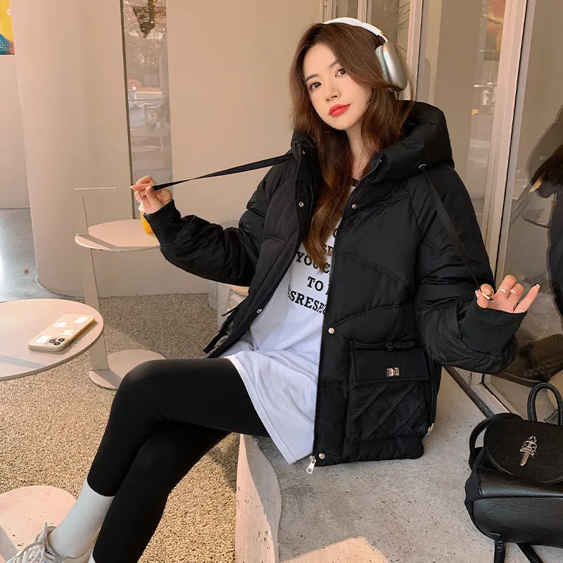 Windproof and Stain-Resistant Quilted Puffer Jacket for Women