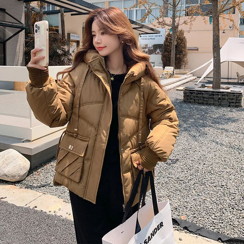 Windproof and Stain-Resistant Quilted Puffer Jacket for Women