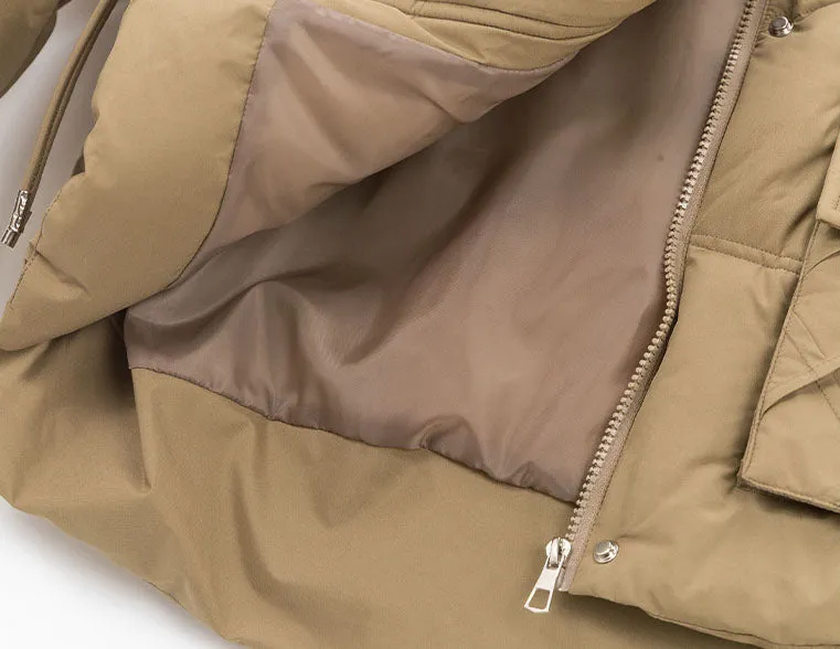 Windproof and Stain-Resistant Quilted Puffer Jacket for Women