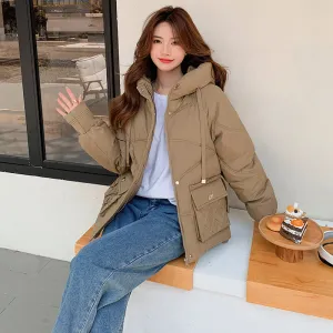 Windproof and Stain-Resistant Quilted Puffer Jacket for Women