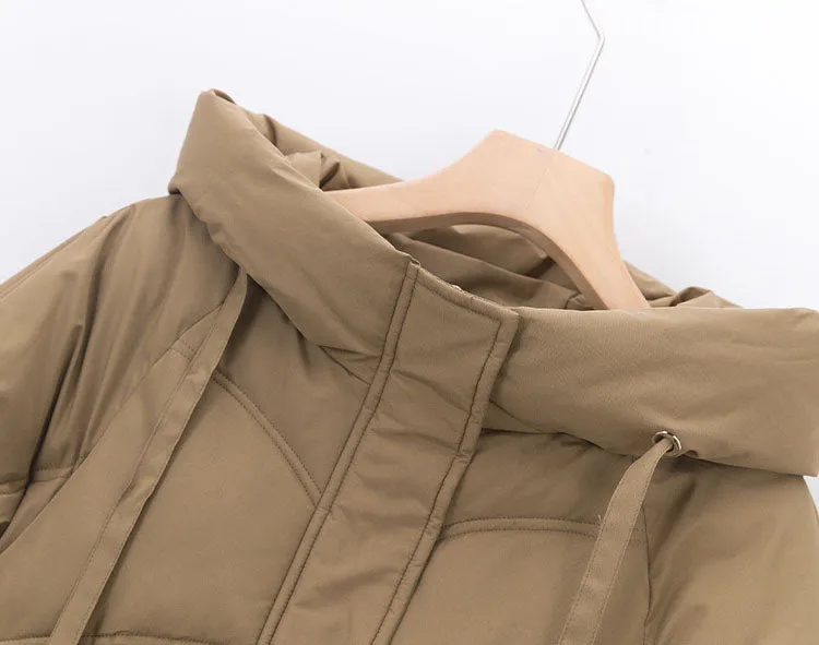 Windproof and Stain-Resistant Quilted Puffer Jacket for Women