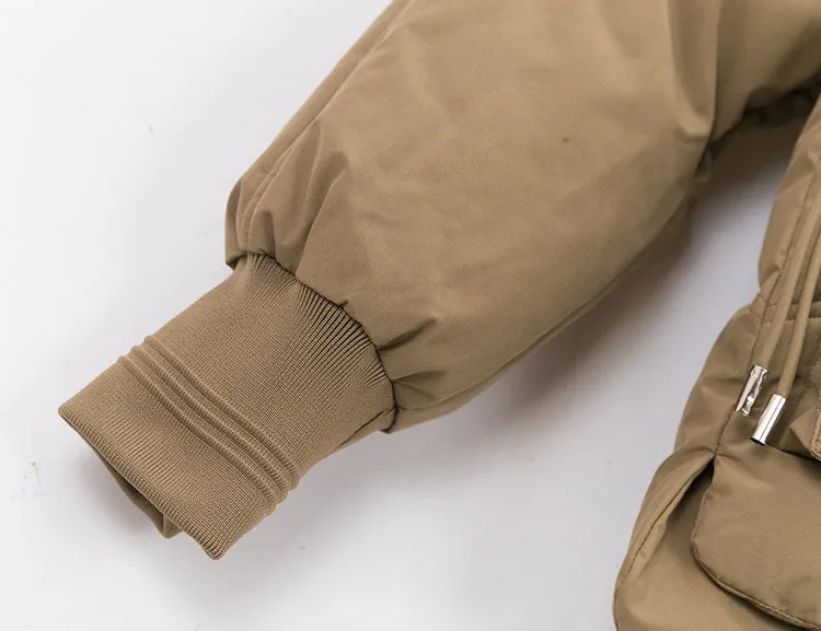 Windproof and Stain-Resistant Quilted Puffer Jacket for Women