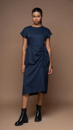 Wings & Strings Jersey Dress - Navy Blue