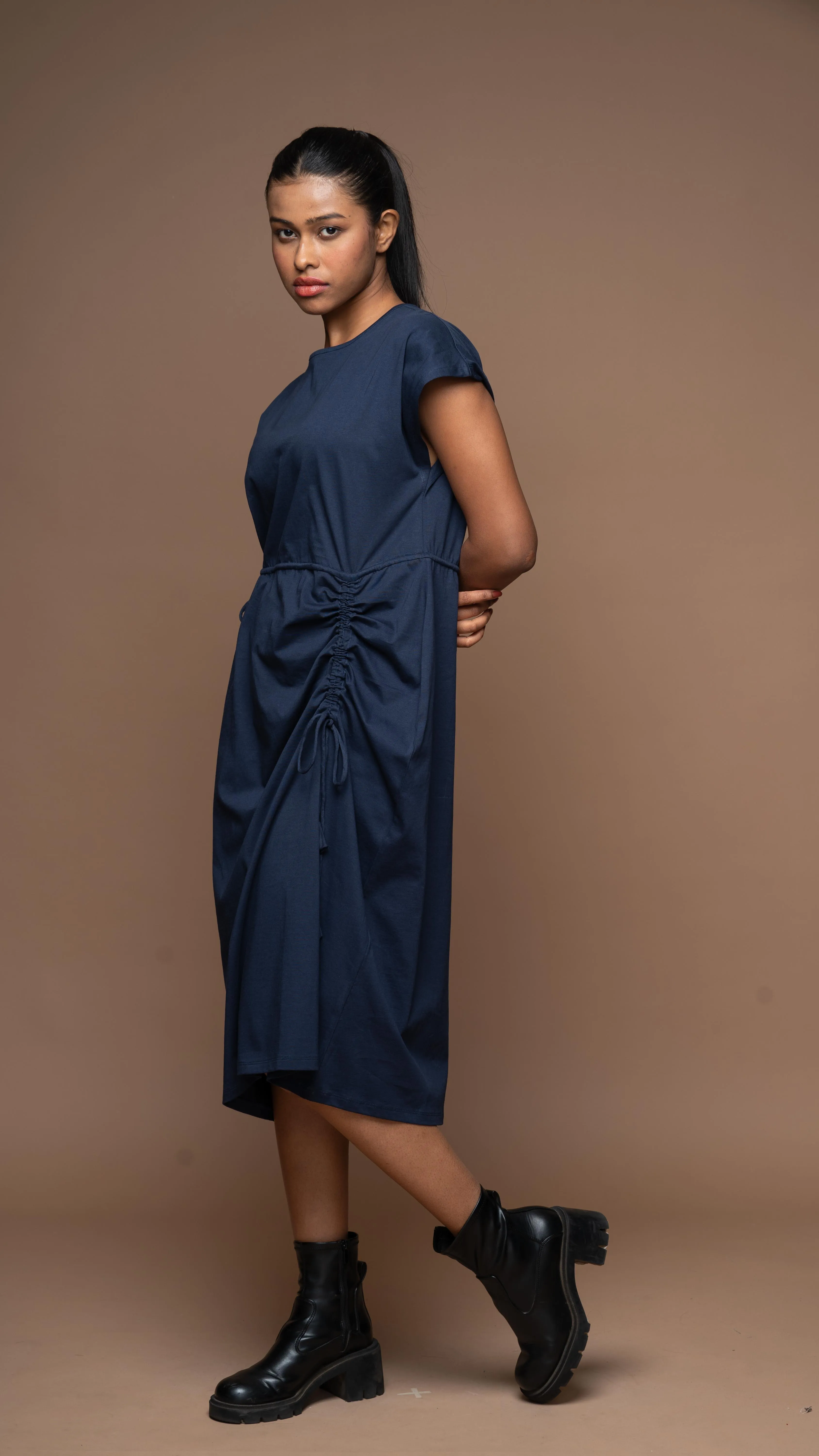 Wings & Strings Jersey Dress - Navy Blue