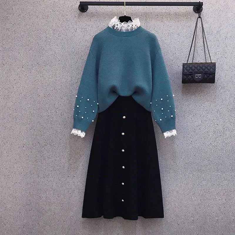 Women's Autumn Suits Women's Sweaters Slim Dress Two-piece Spring Suits