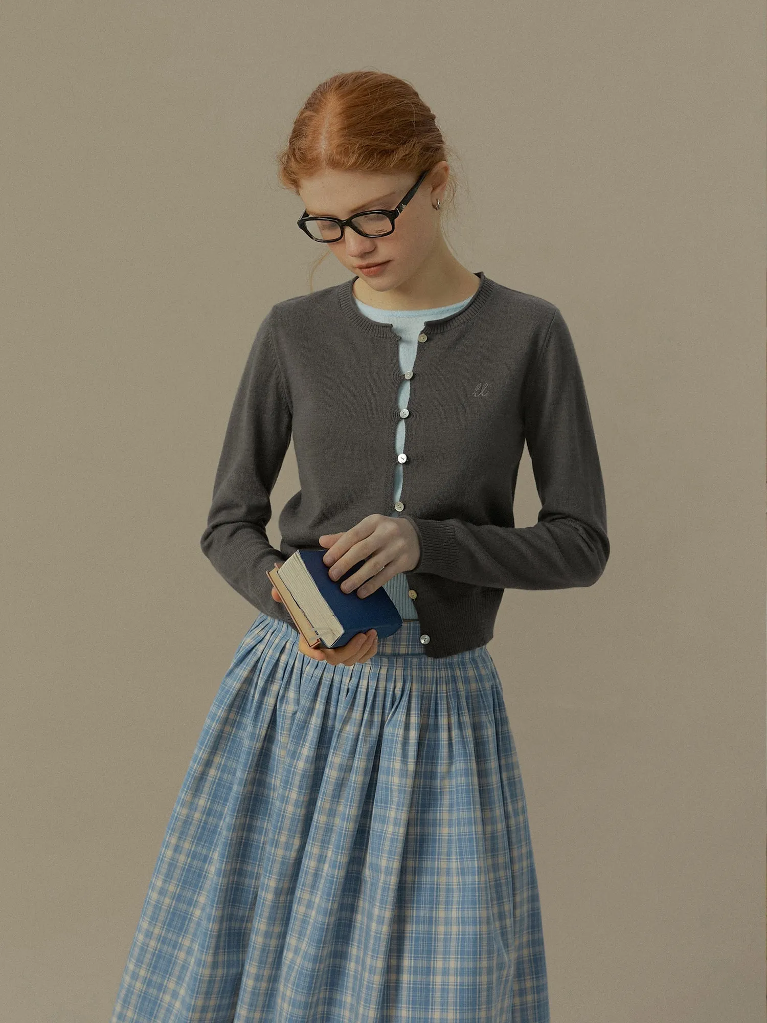 Wool Contrast Cardigan