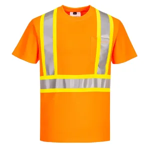 X-Back Contrast Tape Short Sleeve T-shirt