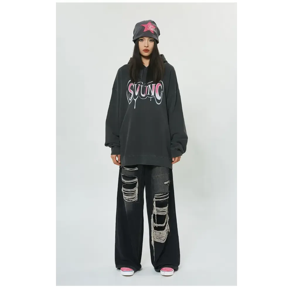 Y2K Letter Print Hoodie for Timeless Style and Comfort