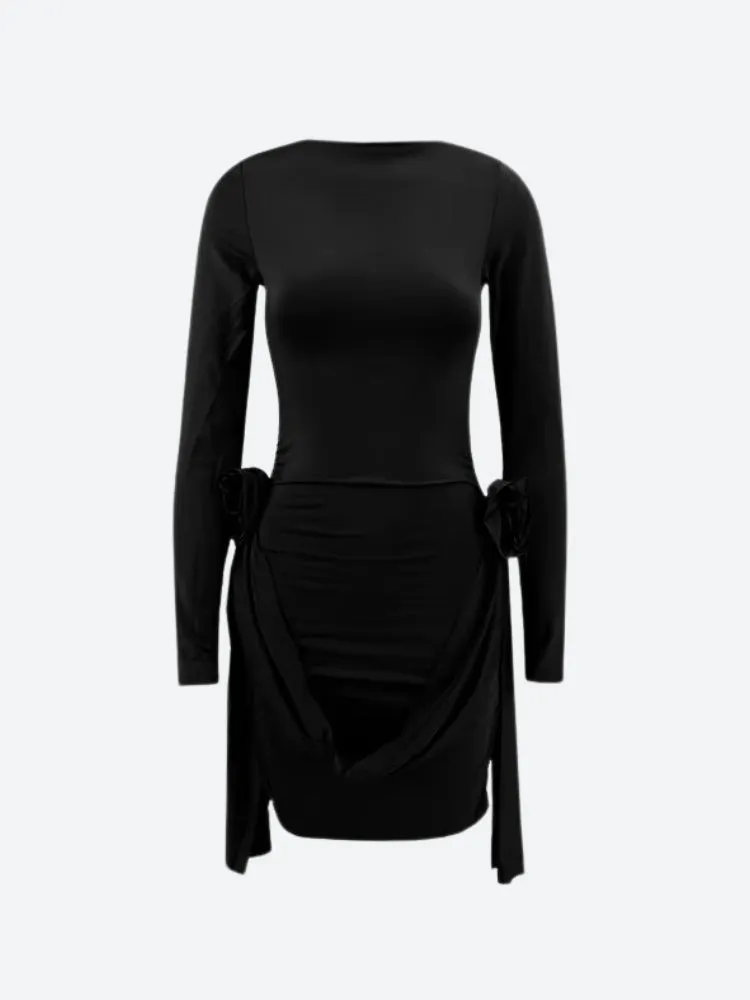 Y2K Rose Bodycon Mini Dress