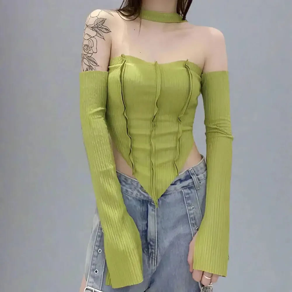 Y2K Women's Solid Short Sleeve Top for Spring Summer