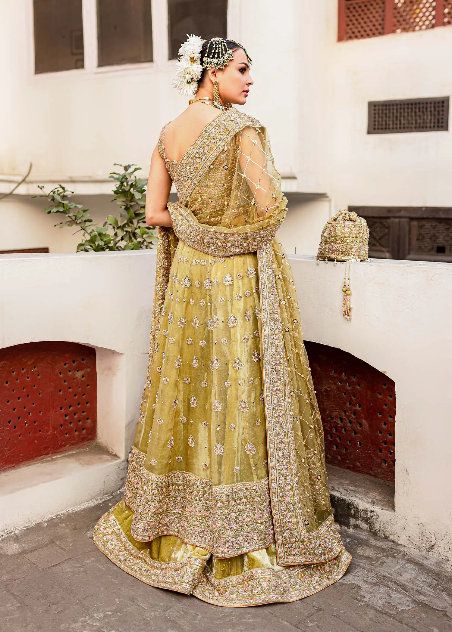 Yellow Pishwas Lehenga for Pakistani Wedding Dresses