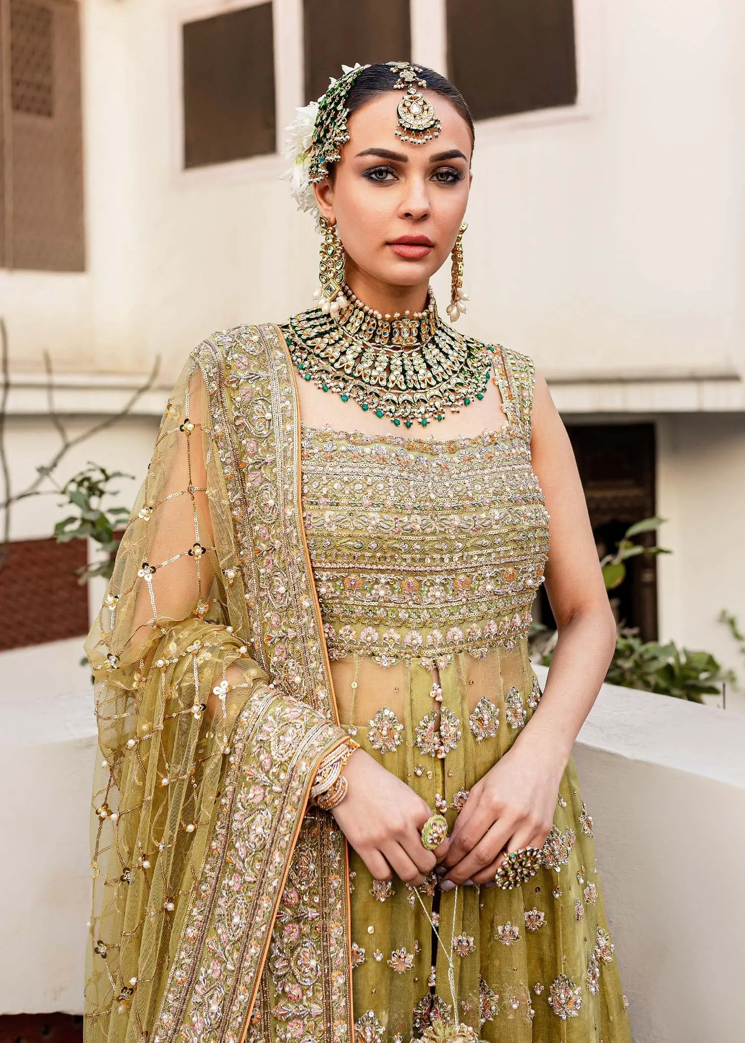 Yellow Pishwas Lehenga for Pakistani Wedding Dresses