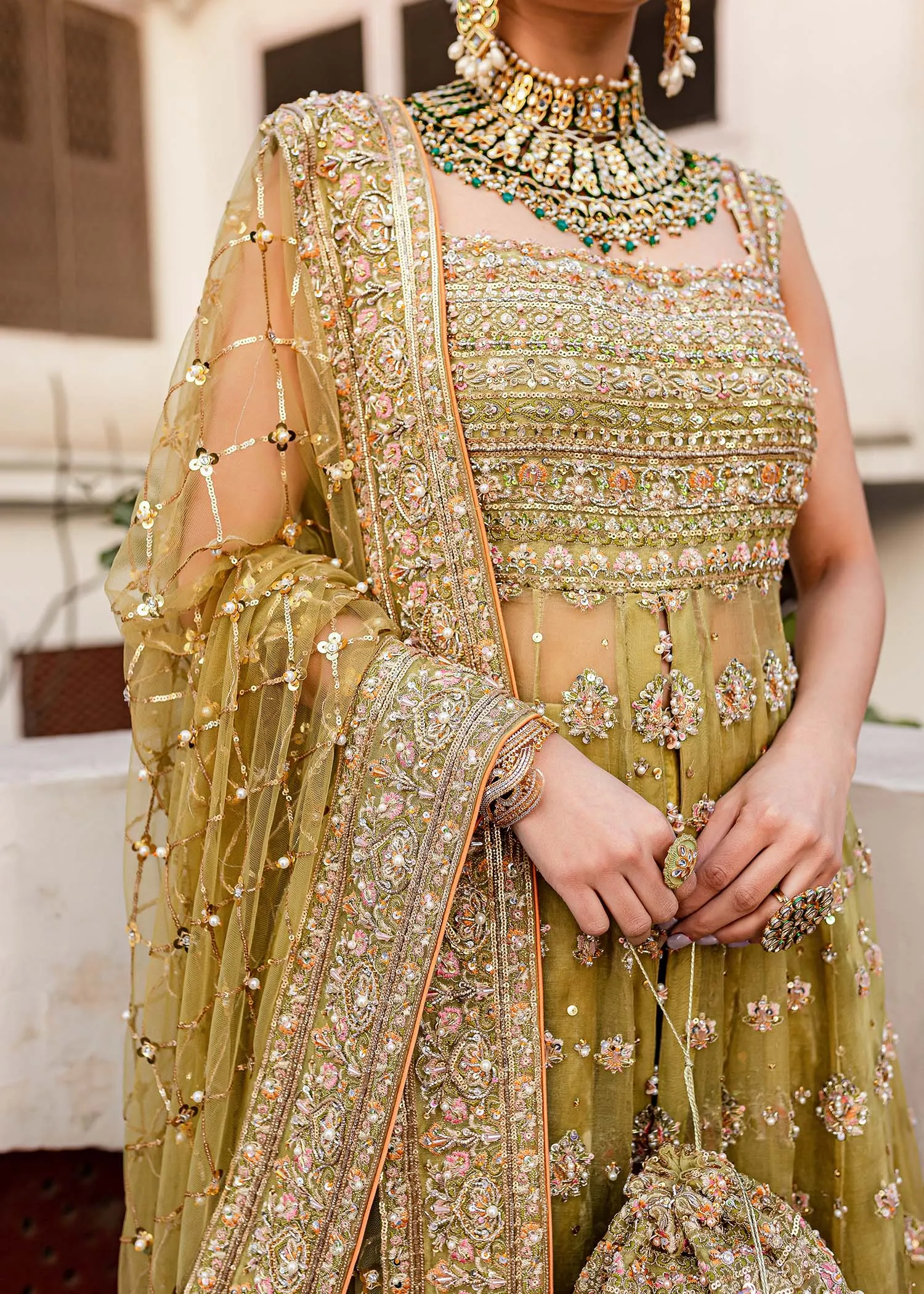 Yellow Pishwas Lehenga for Pakistani Wedding Dresses