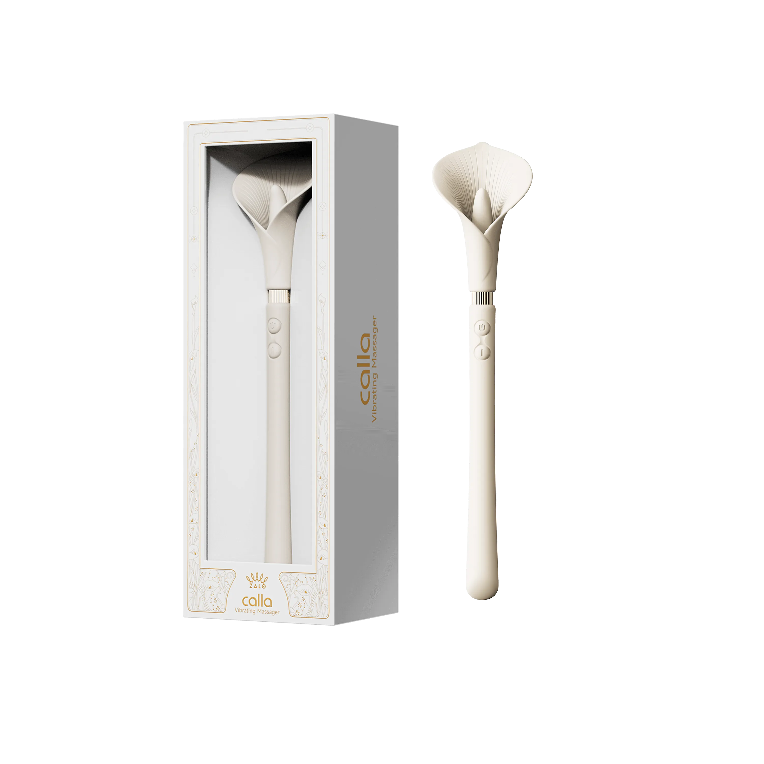 ZALO Calla Dual-Head Vibrating Wand Ivory White