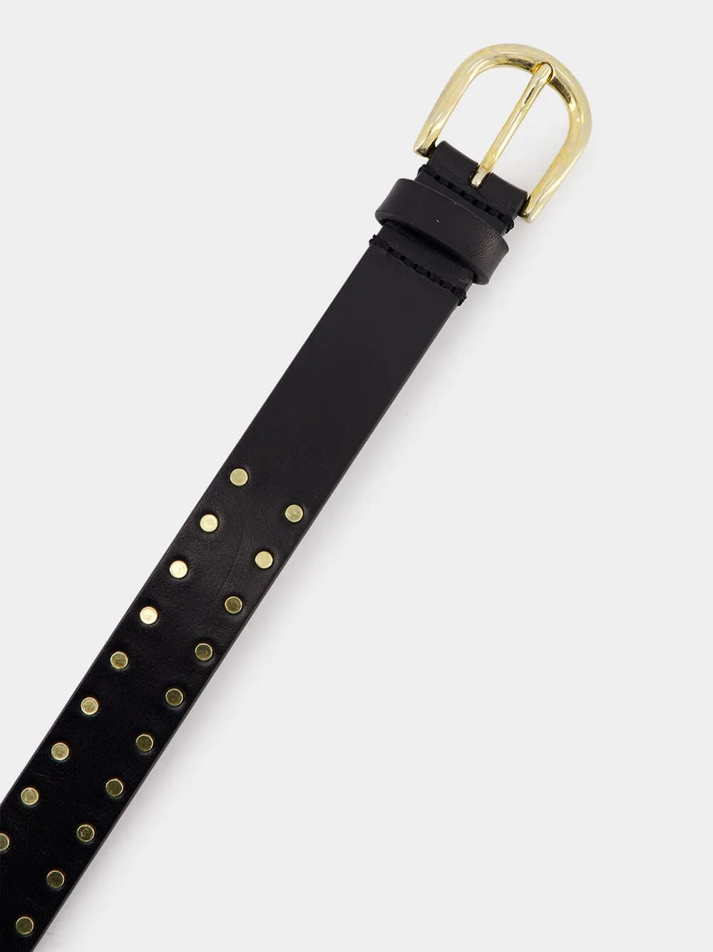 Zap Studded Leather Belt