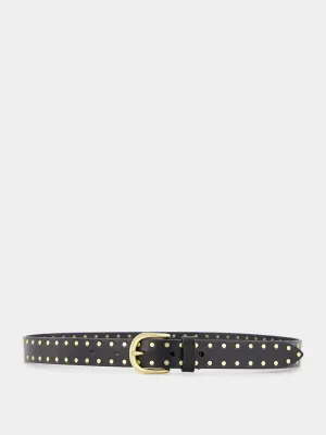 Zap Studded Leather Belt