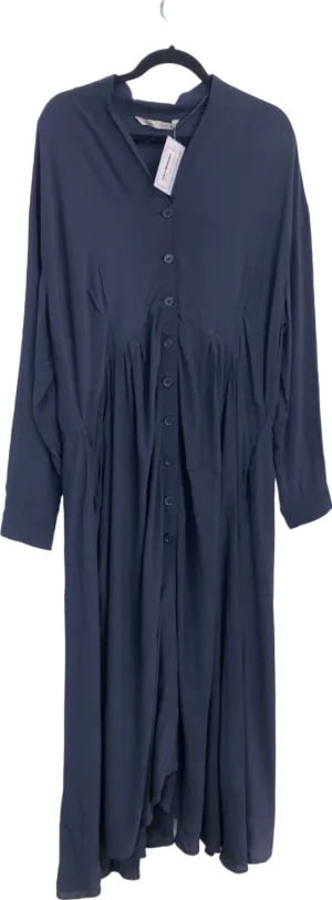 Zara Navy Button-Down Dress UK 8/10
