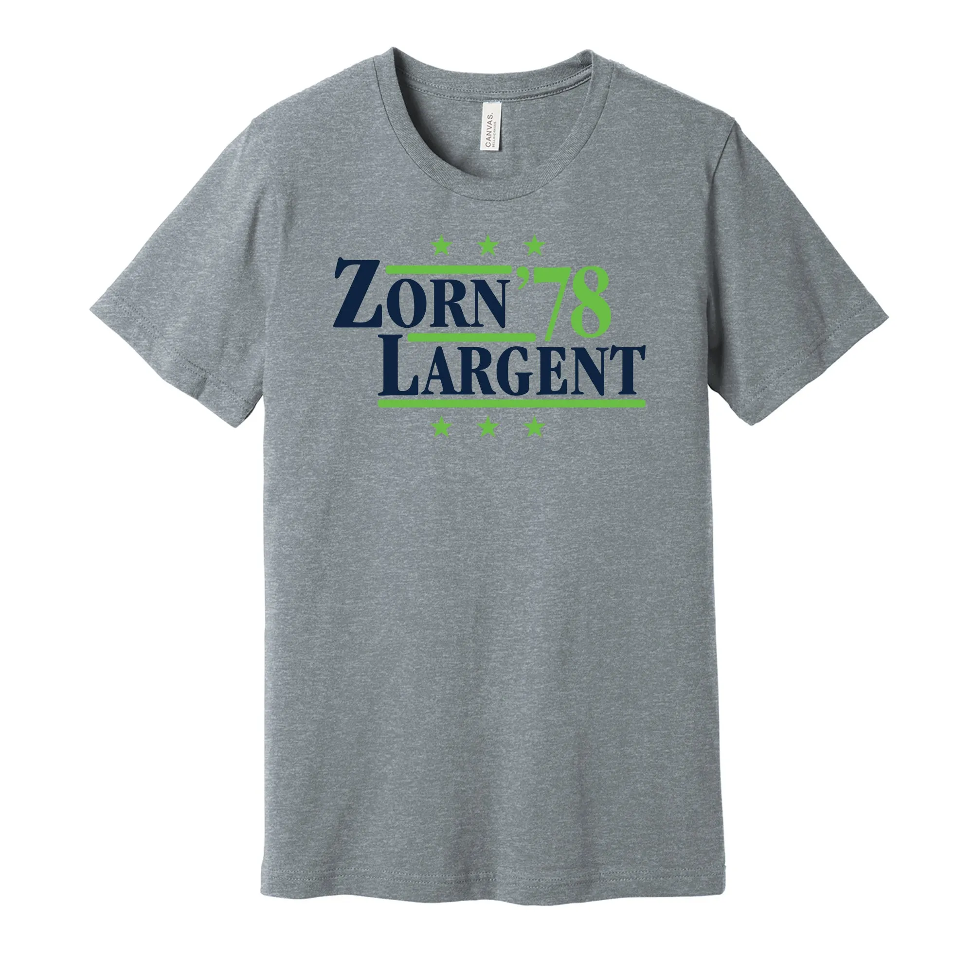 Zorn & Largent '78 - Seattle Football Legends Political Campaign Parody T-Shirt - Hyper Than Hype Shirts