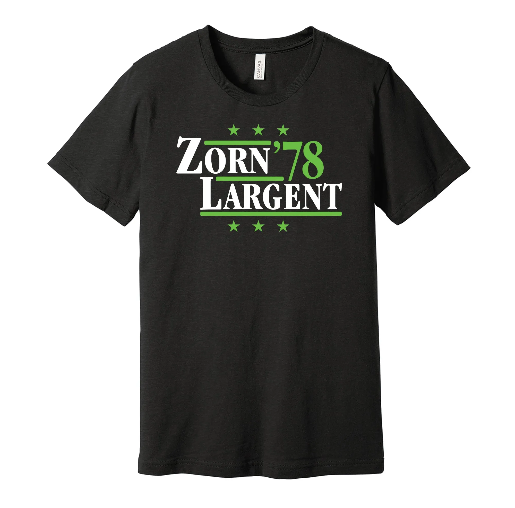 Zorn & Largent '78 - Seattle Football Legends Political Campaign Parody T-Shirt - Hyper Than Hype Shirts