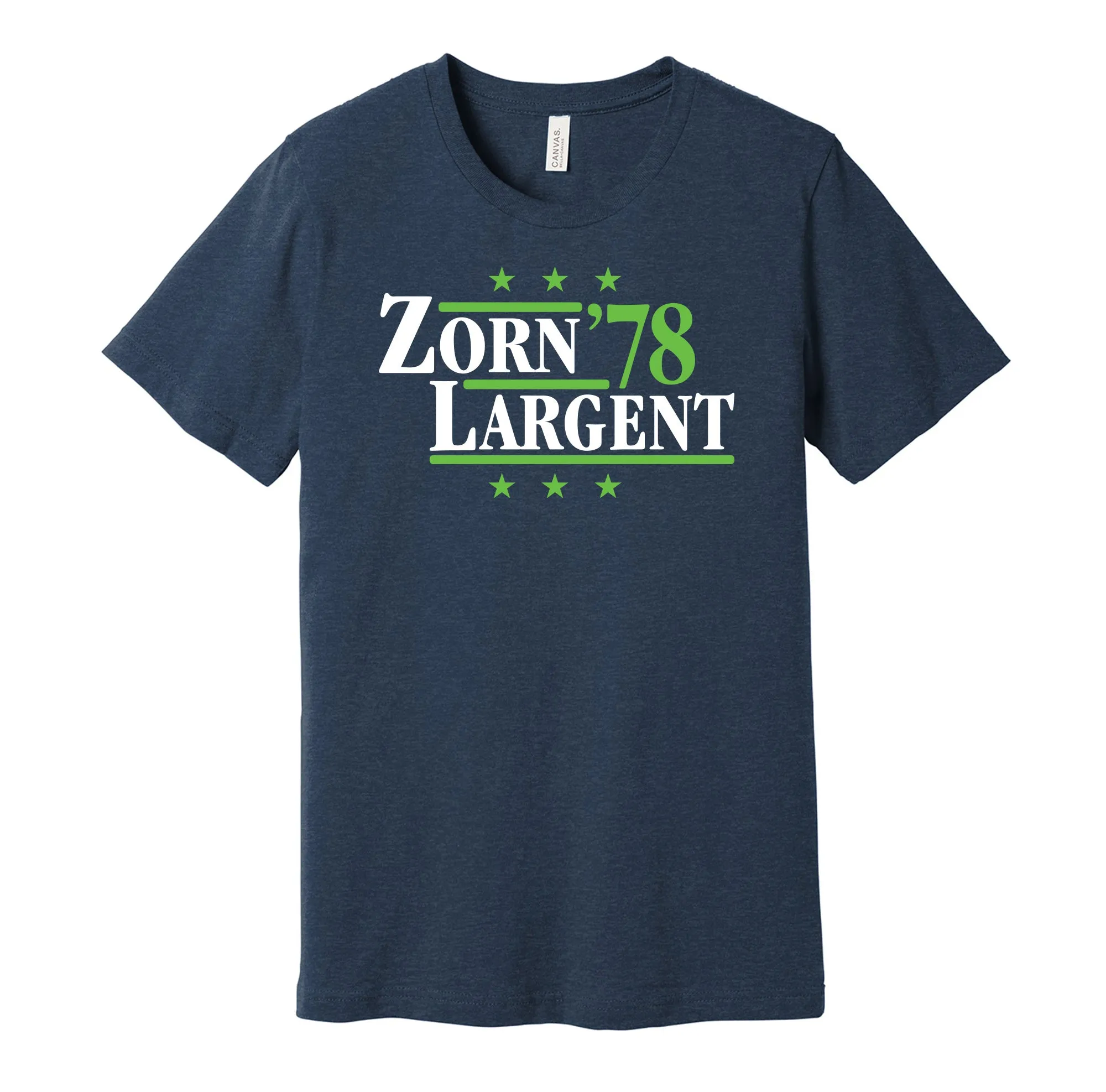 Zorn & Largent '78 - Seattle Football Legends Political Campaign Parody T-Shirt - Hyper Than Hype Shirts